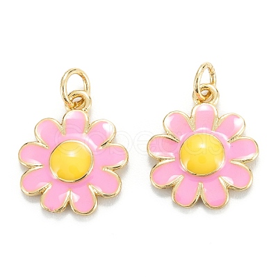 Brass Enamel Pendants KK-M220-04G-1
