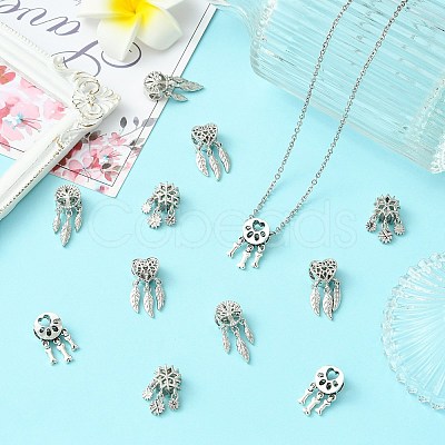 12Pcs 4 Styles Alloy European Beads FIND-CJ0005-01-1