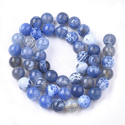 Natural Fire Crackle Agate Beads Strands X-G-S346-8mm-18-1