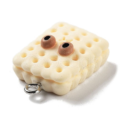Cookies Theme Imitation Food Resin Pendants RESI-B021-02C-05-1