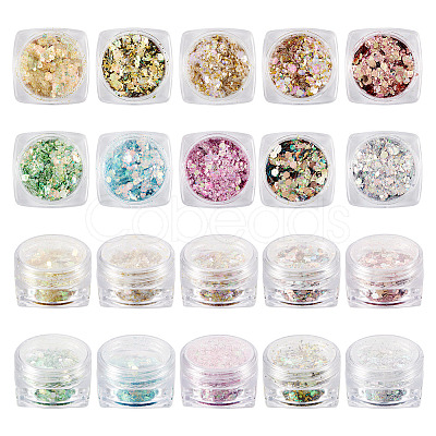 10 Boxes 10 Colors PET Shiny Nail Art Glitter MRMJ-TA0001-33-1