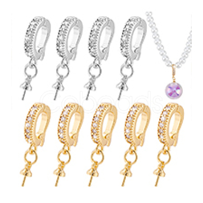 10Pcs 2 Colors Brass Crystal Rhinestone Fold Over Clasps FIND-PH0020-87-1