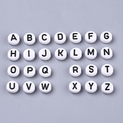 White Opaque Acrylic Beads X-SACR-R249-01M-1
