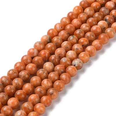 Natural Orange Calcite Beads Strands G-E576-74D-1