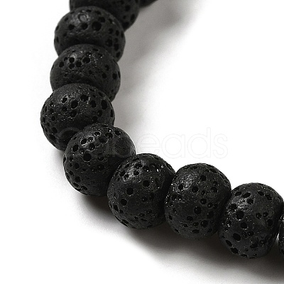 Natural Lava Rock Dyed Beads Strands G-Z036-B01-18-1