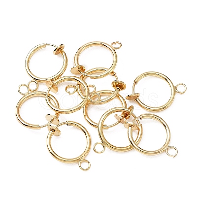 Brass Clip-on Earring Findings LS-FIND-WH0044-27LG-1