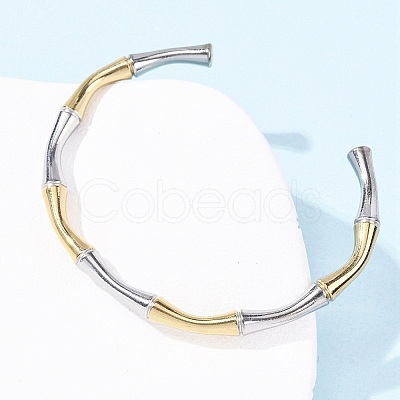 304 Stainless Steel Cuff Bangles BJEW-B150-01GP-1