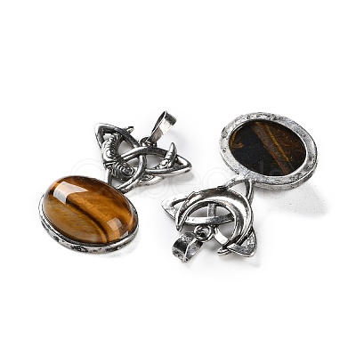 Natural Tiger Eye Pendants G-F777-02AS-06-1