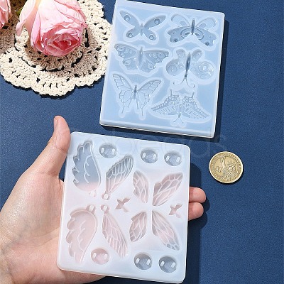 DIY Butterfly Pendant Silicone Molds for DIY Earring Making DIY-YW0009-84-1