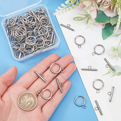 304 Stainless Steel Toggle Clasps STAS-UN0001-12-1