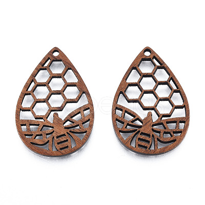 Natural Walnut Wood Pendants WOOD-N011-012-1