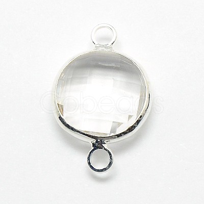Silver Color Plated Brass Glass Links connectors GLAA-J011B-S-1