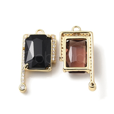 Brass with K9 Glass & Rhinestone Pendants KK-C024-33KCG-1