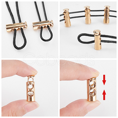 20Pcs Alloy Spring Cord Locks FIND-GF0002-75G-1