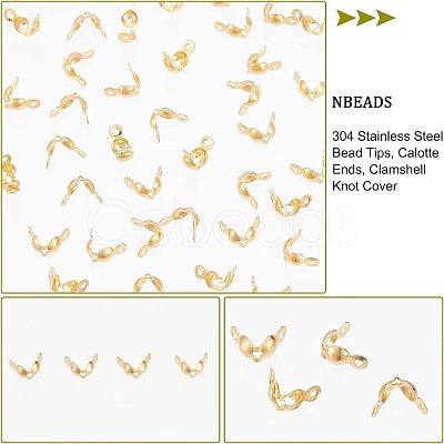 300Pcs 304 Stainless Steel Bead Tips STAS-NB0001-40-1