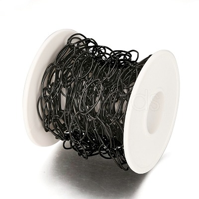 PVD Vacuum Plating 304 Stainless Steel Paperclip Chains CHS-O008-01B-1