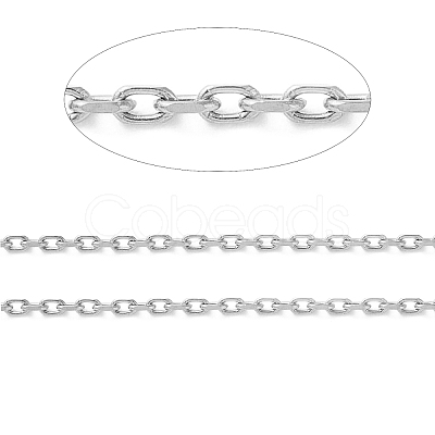 Tarnish Resistant 304 Stainless Steel Faceted Cable Chains CHS-G027-03P-1