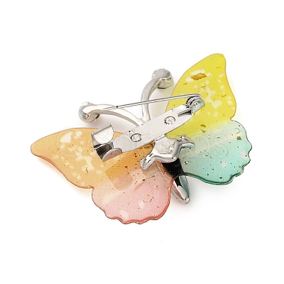 Butterfly Transparent Resin Brooch JEWB-M047-01A-1