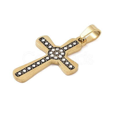 Ion Plating(IP) 304 Stainless Steel Enamel Rhinestone Pendants STAS-Q325-05L-G-1