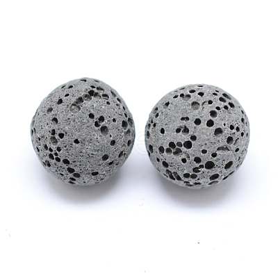 Unwaxed Natural Lava Rock Beads G-F325-10mm-18-1
