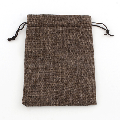 Polyester Imitation Burlap Packing Pouches Drawstring Bags X-ABAG-R004-14x10cm-10-1