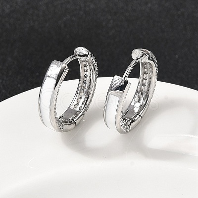 Brass Micro Pave Clear Cubic Zirconia Hoop Earrings EJEW-K276-11P-02-1