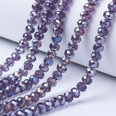 Electroplate Glass Beads Strands EGLA-A034-T8mm-B13-1