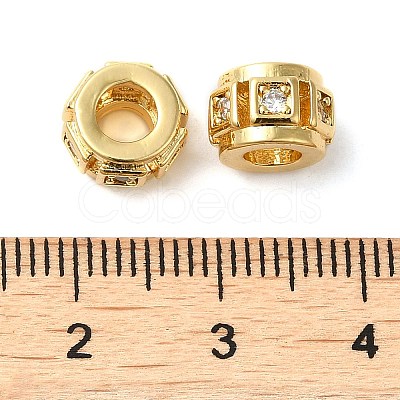 Rack Plating Brass Cubic Zirconia Beads KK-Z033-24G-1
