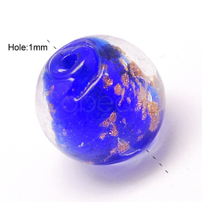 Handmade Gold Sand Lampwork Beads LAMP-S034-12mm-01-1