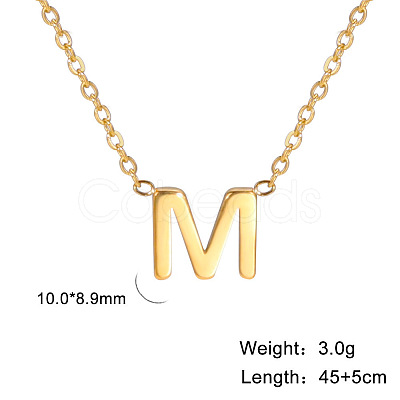 201 Stainless Steel Initial Pendant Necklaces FS-WG78A3B-13-1