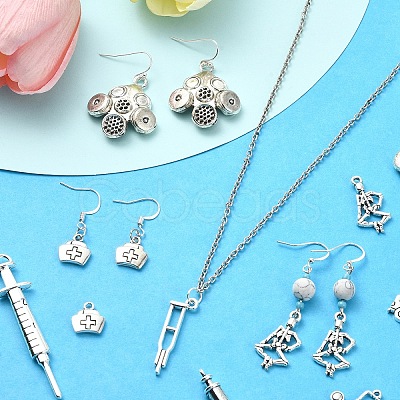 40Pcs 8 Styles Tibetan Style Alloy Pendants TIBEP-YW0001-86-1