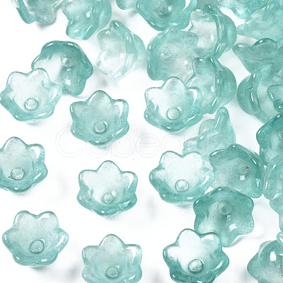Transparent Spray Painted Glass Beads GLAA-Q089-002A-001-1