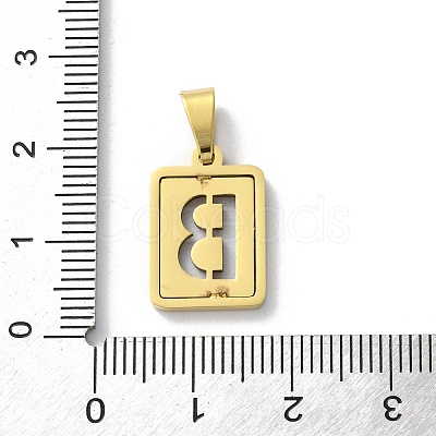 304 Stainless Steel Alphabet Pendants STAS-S152-01G-B-1
