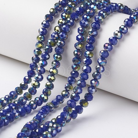 Electroplate Opaque Glass Beads Strands EGLA-A034-P4mm-S04-1