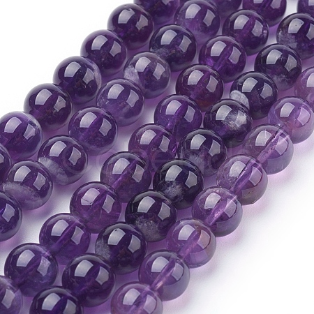 Natural Amethyst Beads Strands X-G-G099-8mm-1-1