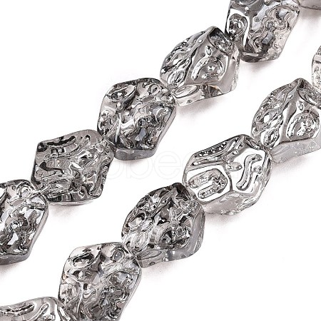 Electroplate Glass Beads Strands EGLA-N012-08W-1