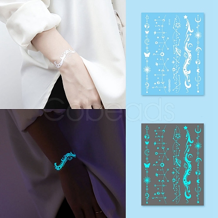 Luminous Removable Temporary Water Proof Tattoos Paper Stickers PW-WG69616-03-1