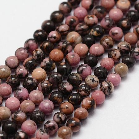 Natural Rhodonite Beads Strands G-N0204-01-3mm-1