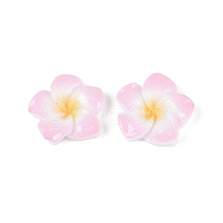 Plumeria Flower Opaque Resin Cabochons CRES-T025-30C-02-1