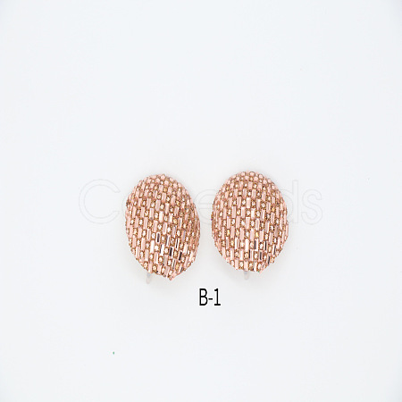 Alloy Rhinestone Half Round Stud Earrings FS-WGCEA49-03-1