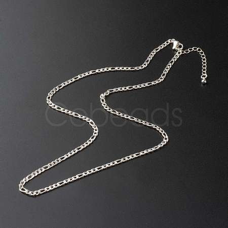 Non-Tarnish 304 Stainless Steel Figaro Chain Necklaces NJEW-JN03556-1