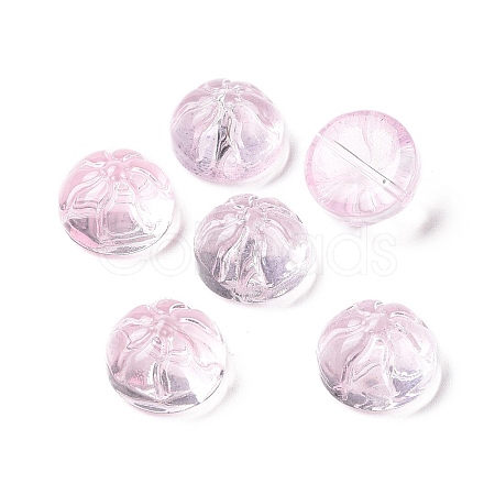 Transparent Spray Painted Glass Beads GLAA-I050-09H-1