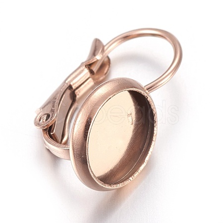 Ion Plating(IP) 304 Stainless Steel Leverback Earring Settings STAS-L211-08A-RG-1
