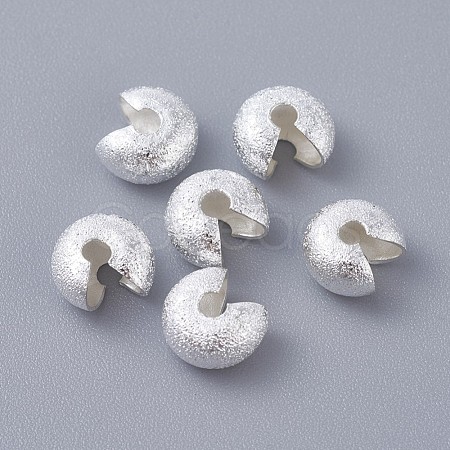 Textured Brass Crimp Beads Covers KK-I665-23S-1