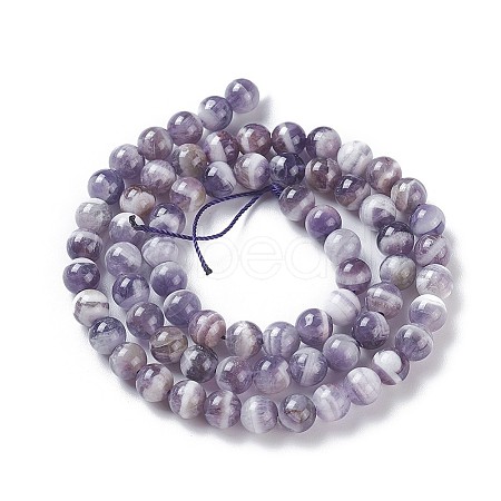 Natural Chevron Amethyst Beads Strands G-P428-04A-6mm-1