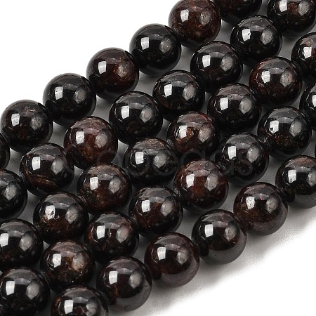 Natural Garnet Gemstone Beads Strands G-R263-9mm-1