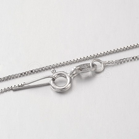 Anti-Tarnish Rhodium Plated 925 Sterling Silver Box Chain Necklaces NJEW-N0048-02-18-1
