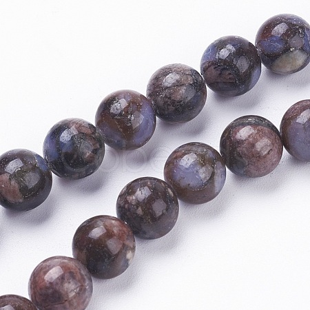 Natural Glaucophane Beads Strands G-F520-39-8mm-1