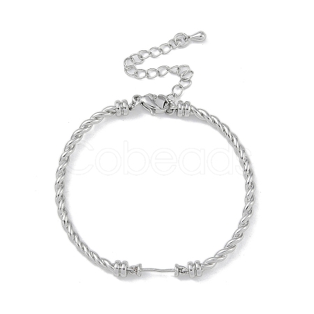 Brass Twisted Chain Bracelet Making KK-U020-14P-1