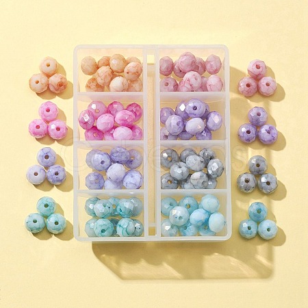 104Pcs 8 Colors Opaque Baking Paint Glass Beads Strands EGLA-FS0001-27-1